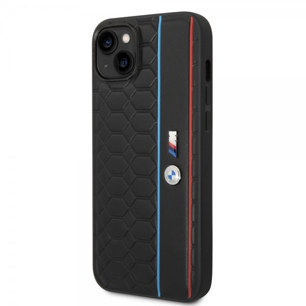 BMW iPhone 14 Plus Deksel Hexagonal Pattern Svart
