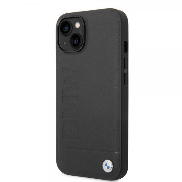 BMW iPhone 14 Plus Deksel Hot Stamp Metal Logo Svart