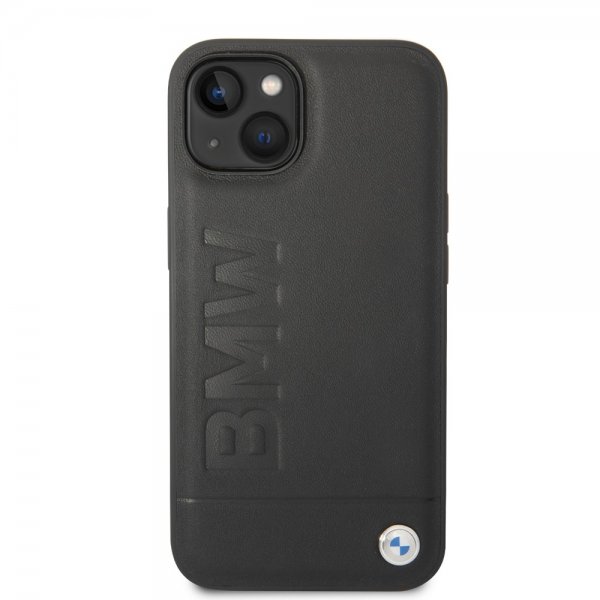 BMW iPhone 14 Plus Deksel Hot Stamp Metal Logo Svart