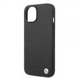 BMW iPhone 14 Plus Deksel Hot Stamp Metal Logo Svart