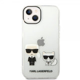 Karl Lagerfeld iPhone 14 Plus Deksel Karl & Choupette Gradient Vit