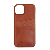 Krusell iPhone 14 Plus Deksel Leather CardCover Cognac