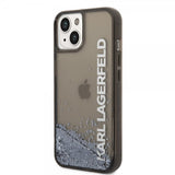 Karl Lagerfeld iPhone 14 Plus Deksel Liquid Glitter Translucent Svart