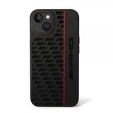 AMG iPhone 14 Plus Deksel Liquid Silicone Carbon Pattern Svart