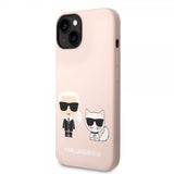 Karl Lagerfeld iPhone 14 Plus Deksel Liquid Silicone Karl & Choupette Rosa