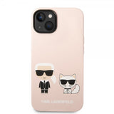 Karl Lagerfeld iPhone 14 Plus Deksel Liquid Silicone Karl & Choupette Rosa