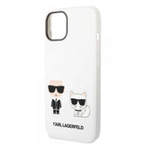 Karl Lagerfeld iPhone 14 Plus Deksel Liquid Silicone Karl & Choupette Hvit