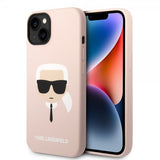 Karl Lagerfeld iPhone 14 Plus Deksel Liquid Silicone Karl Rosa