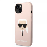 Karl Lagerfeld iPhone 14 Plus Deksel Liquid Silicone Karl Rosa