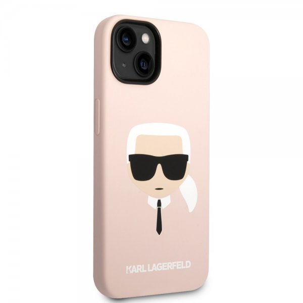 Karl Lagerfeld iPhone 14 Plus Deksel Liquid Silicone Karl Rosa