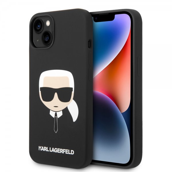 Karl Lagerfeld iPhone 14 Plus Deksel Liquid Silicone Karl Svart
