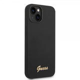 Guess iPhone 14 Plus Deksel Liquid Silicone Metal Logo Svart