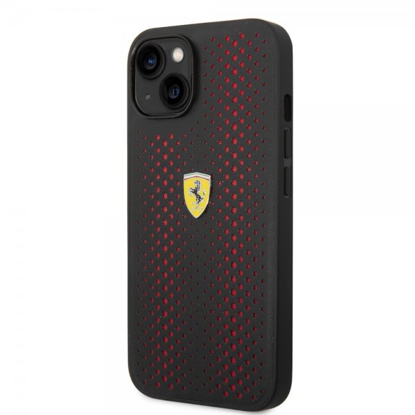Ferrari iPhone 14 Plus Deksel Logo Perforert Rød