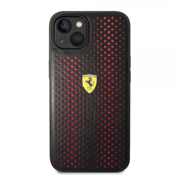 Ferrari iPhone 14 Plus Deksel Logo Perforert Rød