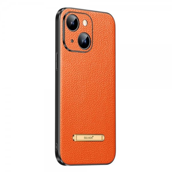 Sulada iPhone 14 Plus Deksel med Stativ Oransje