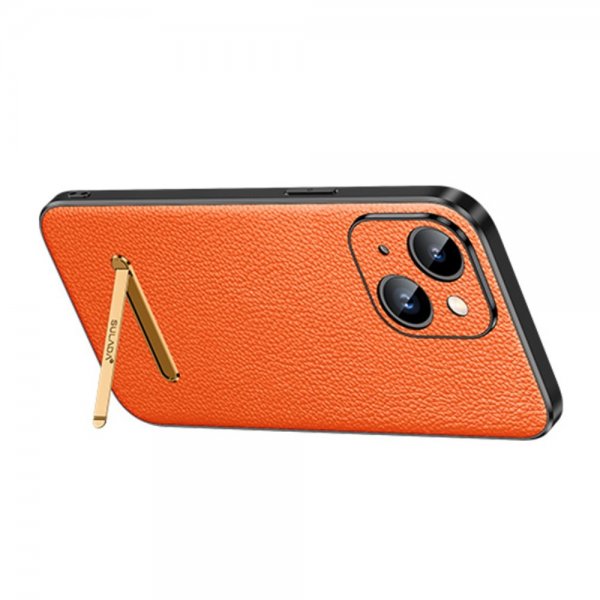 Sulada iPhone 14 Plus Deksel med Stativ Oransje