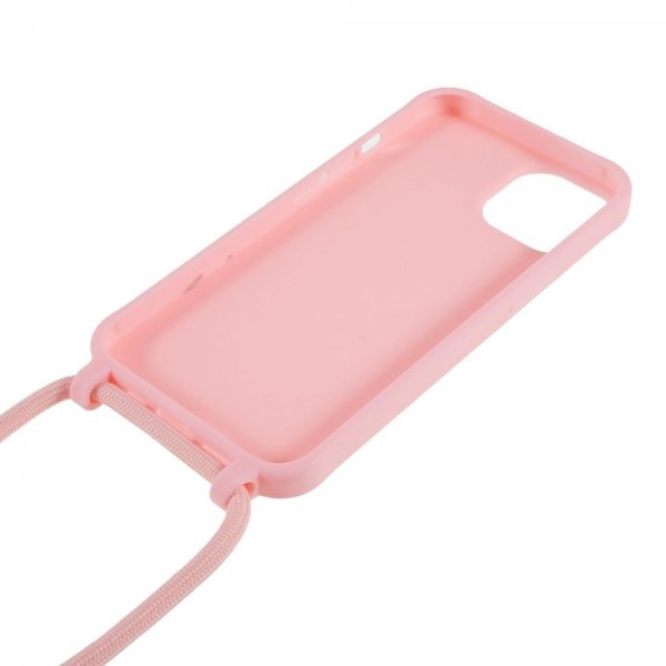iPhone 14 Plus Deksel med Stropp Rosa