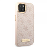 Guess iPhone 14 Plus Deksel Metal Plate Logo MagSafe Rosa