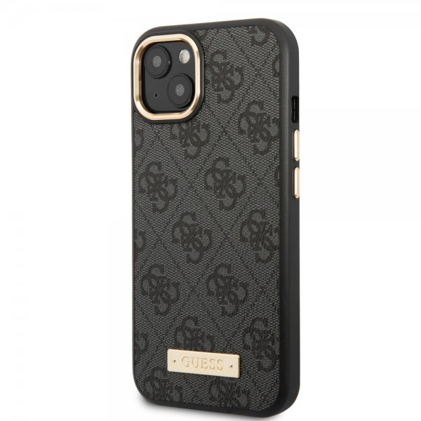 Guess iPhone 14 Plus Deksel Metal Plate Logo MagSafe Svart