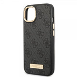 Guess iPhone 14 Plus Deksel Metal Plate Logo MagSafe Svart