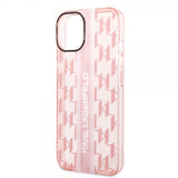 Karl Lagerfeld iPhone 14 Plus Deksel Monogram Vertical Stripe Rosa