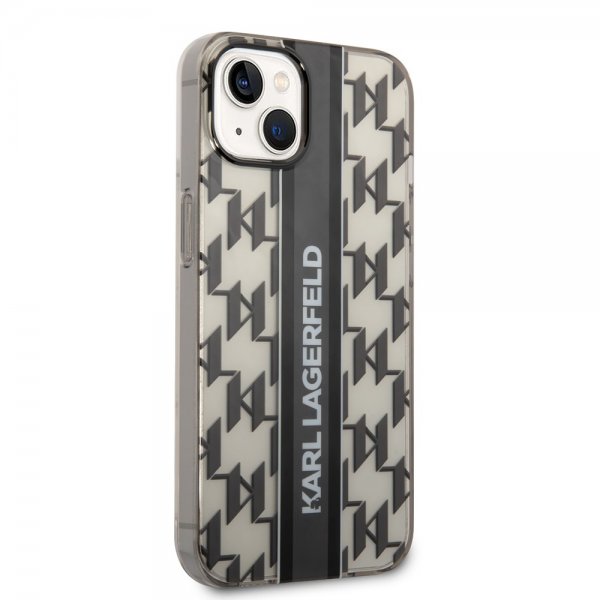 Karl Lagerfeld iPhone 14 Plus Deksel Monogram Vertical Stripe Svart