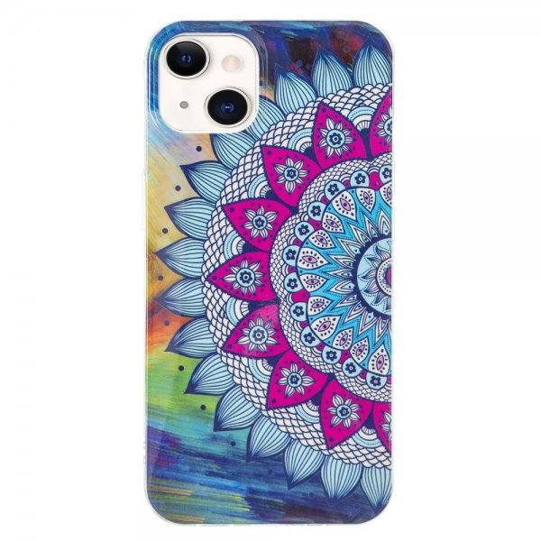 iPhone 14 Plus Deksel Motiv Blå Mandala