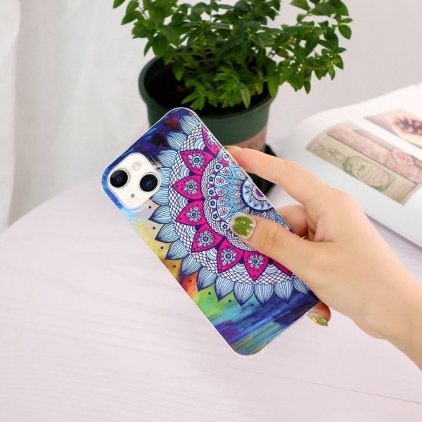 iPhone 14 Plus Deksel Motiv Blå Mandala