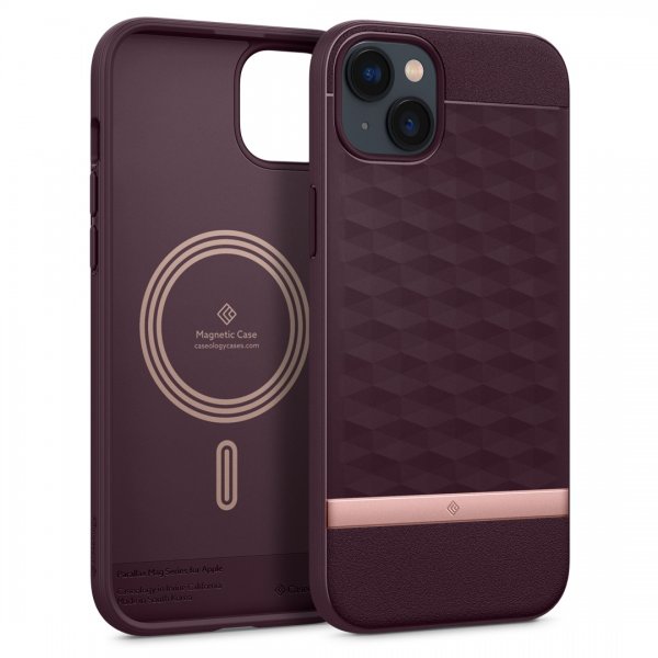 Caseology iPhone 14 Plus Deksel Parallax Mag Burgundy Bean