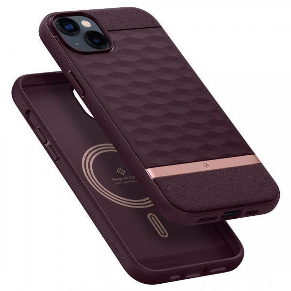Caseology iPhone 14 Plus Deksel Parallax Mag Burgundy Bean