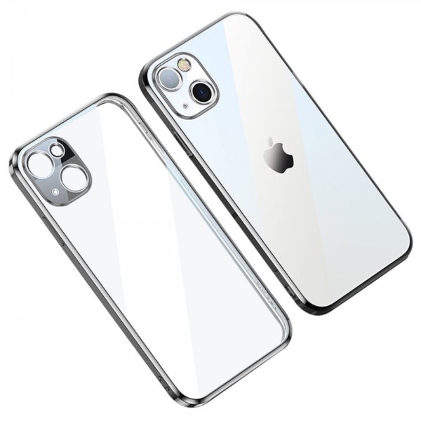 Sulada iPhone 14 Plus Deksel Belagt Kant Sølv