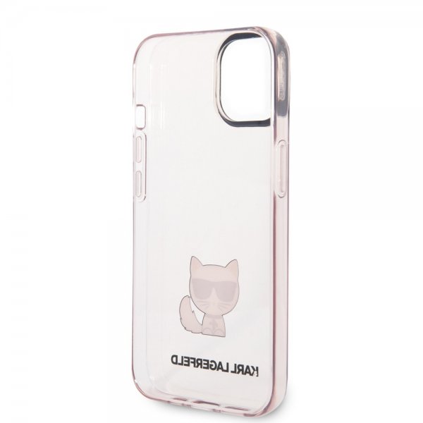 Karl Lagerfeld iPhone 14 Plus Deksel Printed Choupette Transparent Rosa