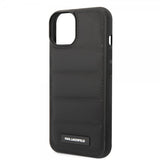 Karl Lagerfeld iPhone 14 Plus Deksel Quilted Nylon Puffy Case Logo Plate Svart