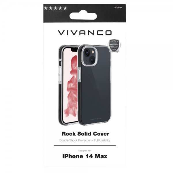 Vivanco iPhone 14 Plus Deksel Rock Solid Svart Klar