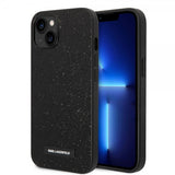 Karl Lagerfeld iPhone 14 Plus Deksel Solid Glitter Plaque Logo Svart