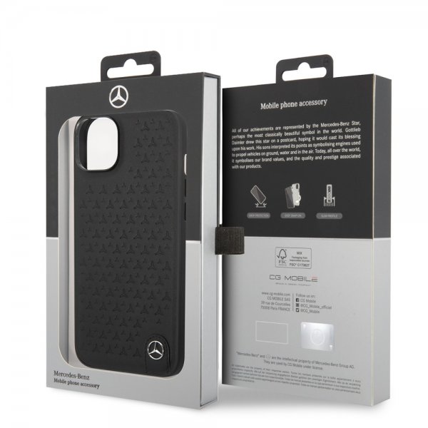 Mercedes Benz iPhone 14 Plus Deksel Star Pattern Svart