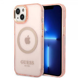 Guess iPhone 14 Plus Deksel Translucent MagSafe Rosa