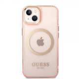 Guess iPhone 14 Plus Deksel Translucent MagSafe Rosa