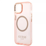 Guess iPhone 14 Plus Deksel Translucent MagSafe Rosa