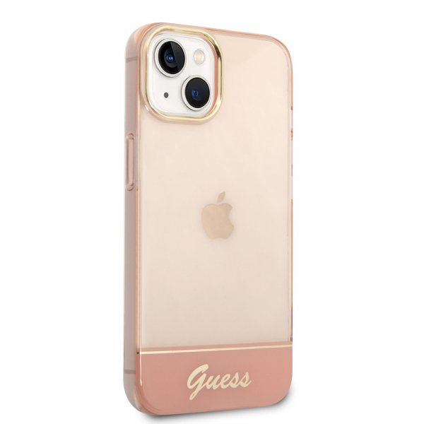 Guess iPhone 14 Plus Deksel Translucent Rosa