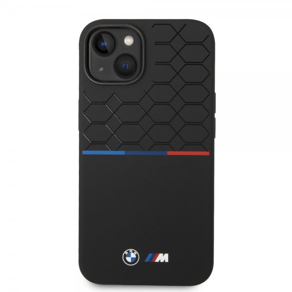 BMW iPhone 14 Plus Deksel Tricolor Line & Logo Svart