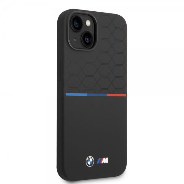 BMW iPhone 14 Plus Deksel Tricolor Line & Logo Svart