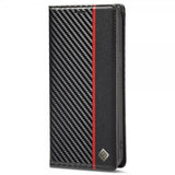 Lc.Imeeke iPhone 14 Pro Etui Karbonfibertekstur Rød Stripe Vertical