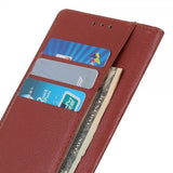 iPhone 14 Pro Etui Litchi Brun