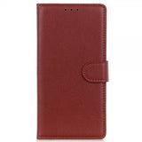 iPhone 14 Pro Etui Litchi Brun