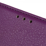 iPhone 14 Pro Etui Litchi Lilla