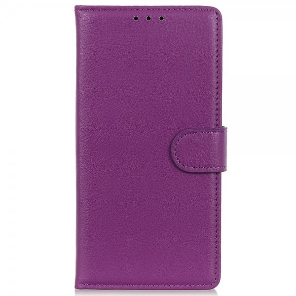 iPhone 14 Pro Etui Litchi Lilla