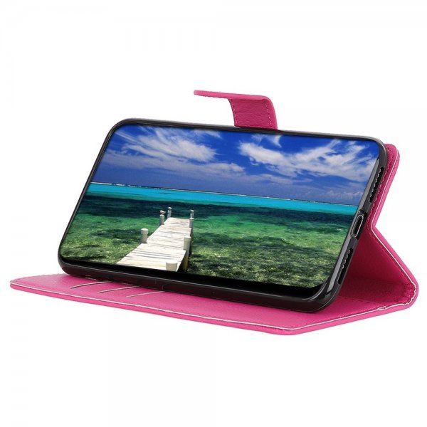 iPhone 14 Pro Etui Litchi Magenta