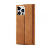 Lc.Imeeke iPhone 14 Pro Etui med Kortlomme flipp Brun