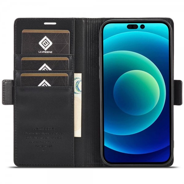 Lc.Imeeke iPhone 14 Pro Etui med Kortlomme Svart
